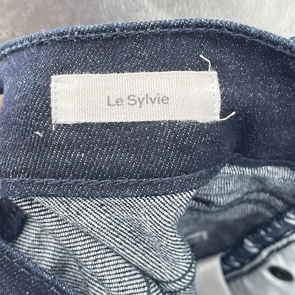 Frame Black Le Sylvie Washed Woven High Straight Denim Jeans Size 27